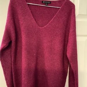 INC sparkling Fuchsia V-Neck Sweater M